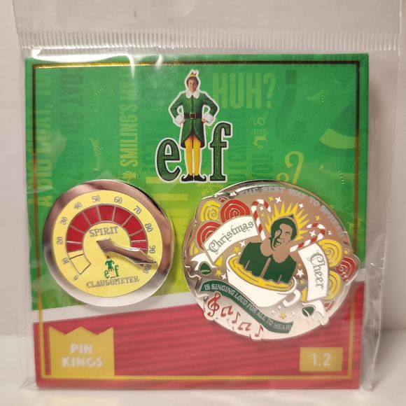 Buddy The Elf Christmas Santa Enamel Pins Set Of 2 Official Movie Collectibles - Picture 1 of 2